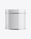 Glossy Round Tin Can Box Mockup