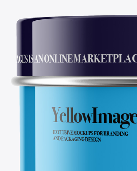 Glossy Round Tin Can Box Mockup