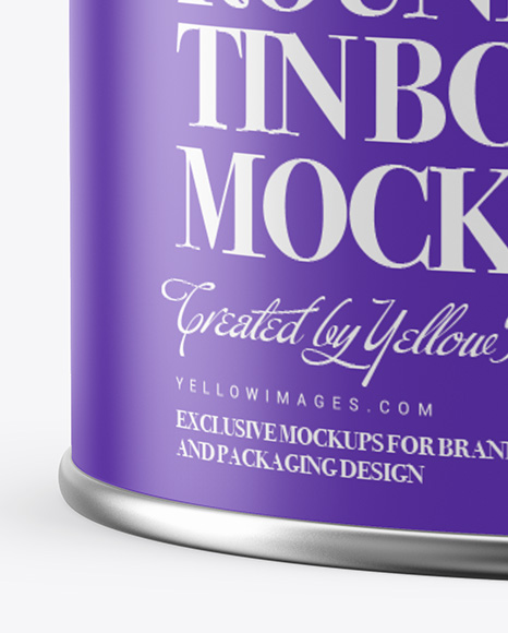 Matte Round Tin Can Box Mockup