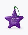 Сhristmas Chocolate Foil-Wrapped Star Mockup - Front View