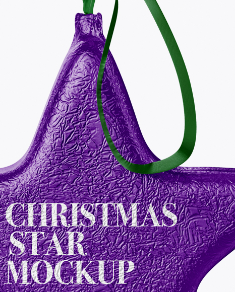 Сhristmas Chocolate Foil-Wrapped Star Mockup - Front View