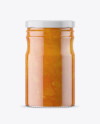 Clear Glass Jar with Apricot Jam Mockup Clear Glass Jar with Apricot Jam Mockup