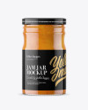 Clear Glass Jar with Apricot Jam Mockup