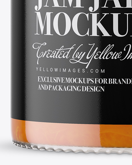 Clear Glass Jar with Apricot Jam Mockup Clear Glass Jar with Apricot Jam Mockup