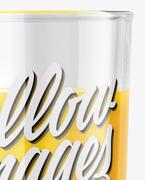 1L Carton Pack With Orange Juice Glass Mockup - Halfside View - Free