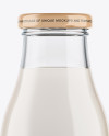 500ml Clear Glass Bottle With Milk Mockup