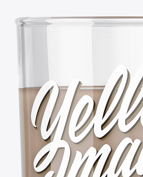 Glass With Chocolate Milkshake Mockup