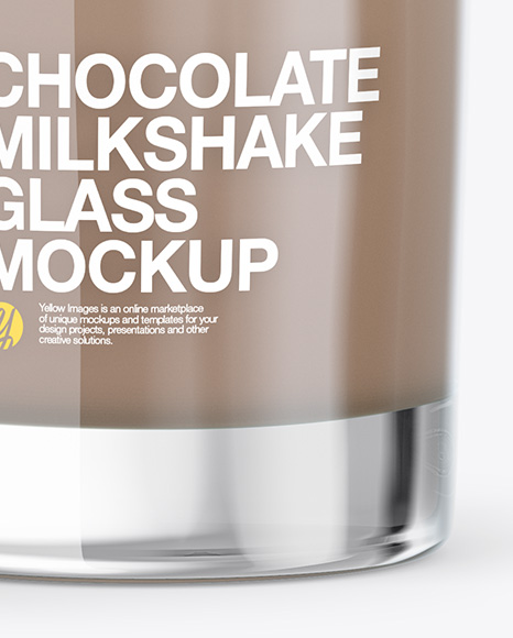 Glass With Chocolate Milkshake Mockup