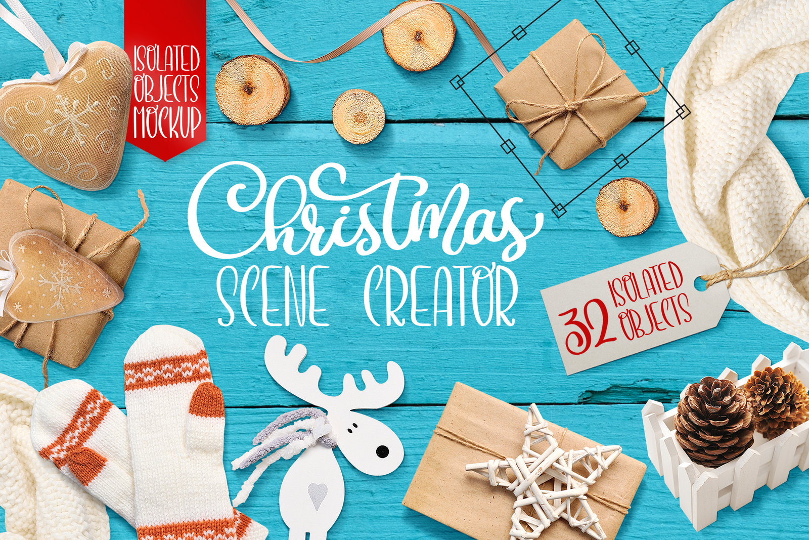 Christmas scene creator, isolated items