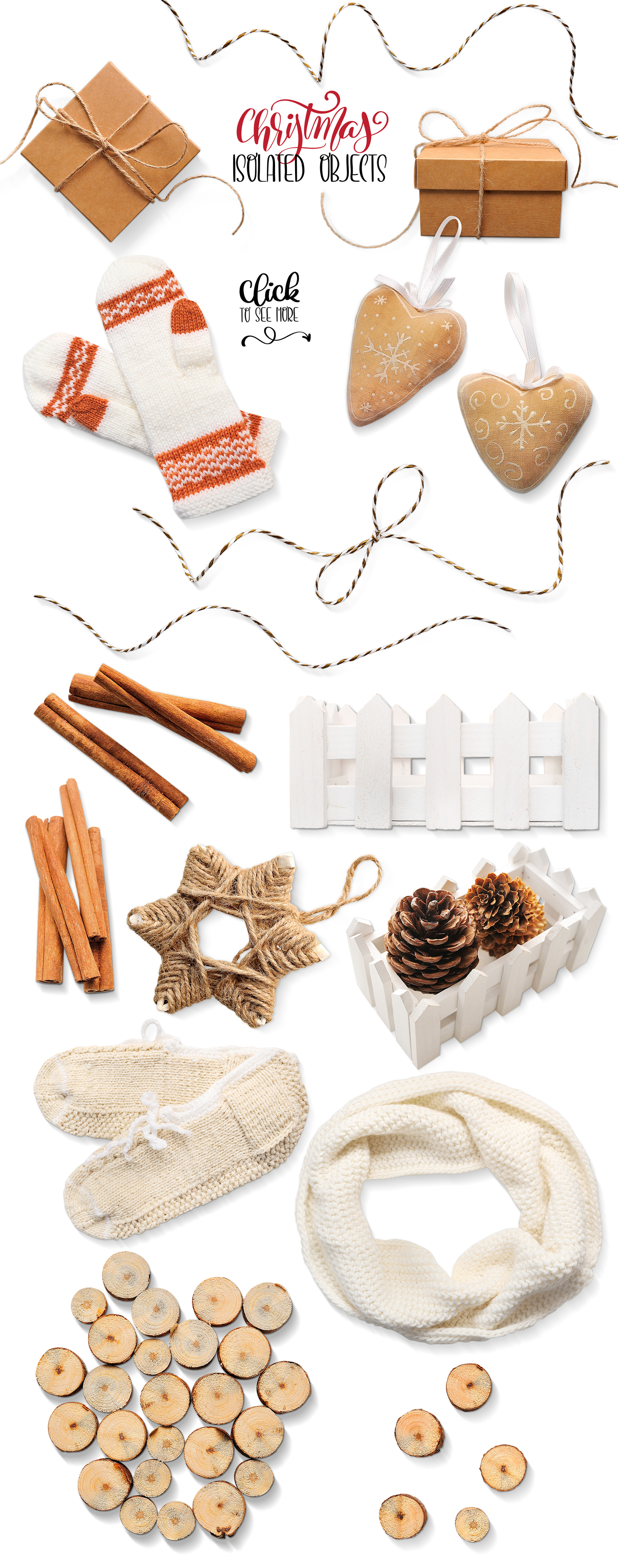 Christmas scene creator, isolated items