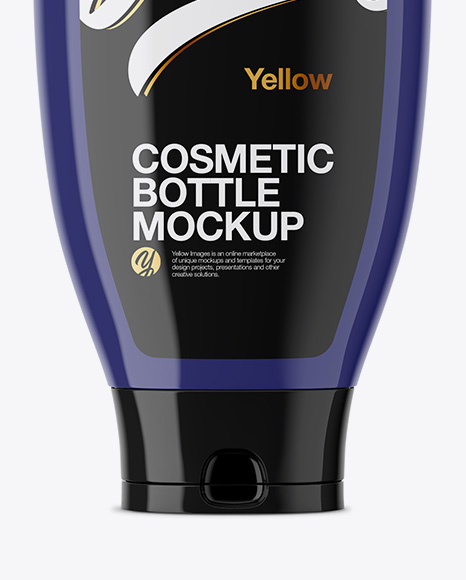 Glossy Plastic Cosmetic Bottle Mockup
