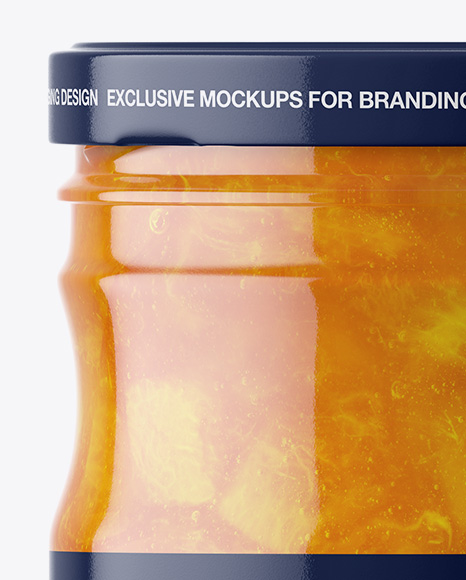 Clear Glass Jar with Apricot Jam Mockup Clear Glass Jar with Apricot Jam Mockup