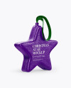 Сhristmas Chocolate Foil-Wrapped Star Mockup - Half Side View