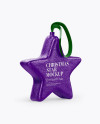 Сhristmas Chocolate Foil-Wrapped Star Mockup - Half Side View