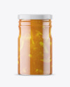 Clear Glass Jar with Orange Jam Mockup Clear Glass Jar with Orange Jam Mockup