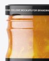 Clear Glass Jar with Orange Jam Mockup Clear Glass Jar with Orange Jam Mockup