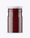 Clear Glass Jar with Cranberry Jam Mockup Clear Glass Jar with Cranberry Jam Mockup