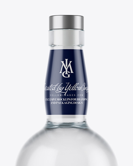 Clear Glass Vodka Bottle Mockup