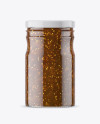 Clear Glass Jar with Fig Jam Mockup Clear Glass Jar with Fig Jam Mockup