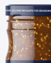 Clear Glass Jar with Fig Jam Mockup Clear Glass Jar with Fig Jam Mockup