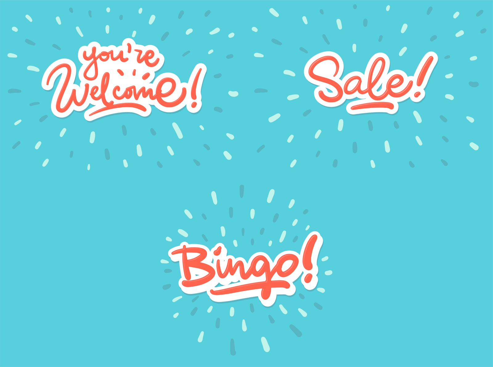 Bingo, Sale, New & Welcome lettering bundle Bingo, Sale, New & Welcome lettering bundle