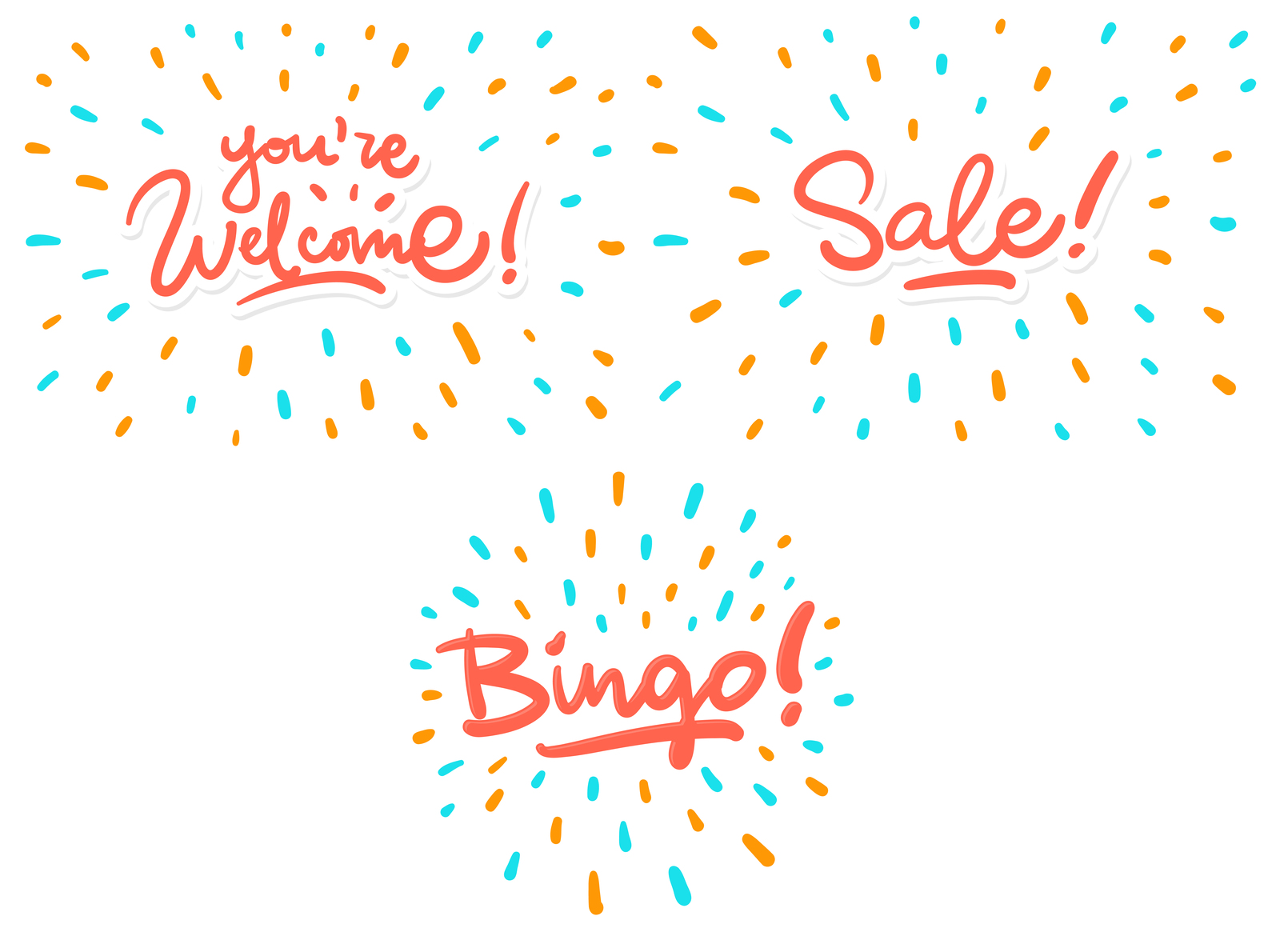 Bingo, Sale, New & Welcome lettering bundle Bingo, Sale, New & Welcome lettering bundle