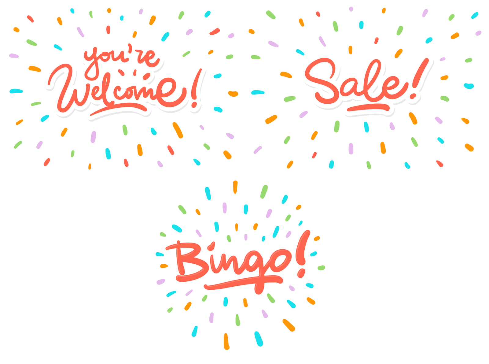 Bingo, Sale, New & Welcome lettering bundle Bingo, Sale, New & Welcome lettering bundle