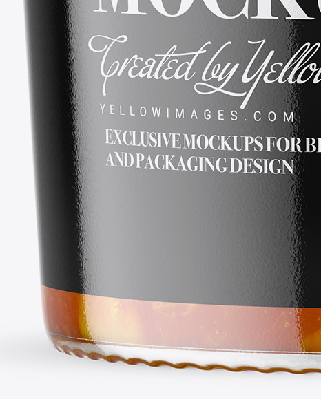 Clear Glass Jar with Apricot Jam Mockup Clear Glass Jar with Apricot Jam Mockup