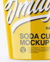 Glossy Soda Cup With Straw Mockup