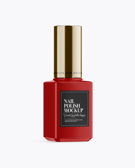 Glossy Nail Polish Bottle Moсkup - Half Side View