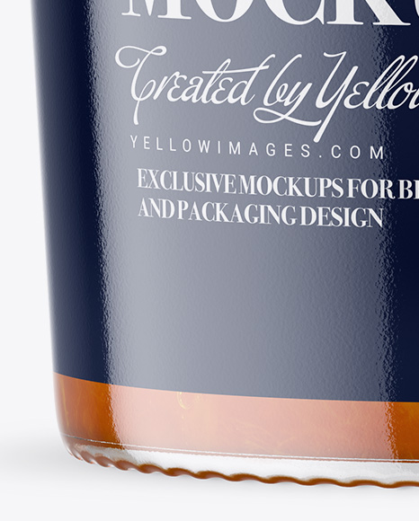 Clear Glass Jar with Apricot Jam Mockup Clear Glass Jar with Apricot Jam Mockup