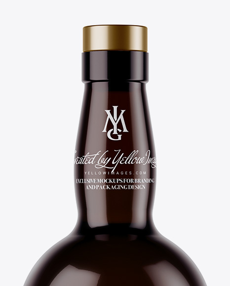 Dark Amber Bottle Mockup