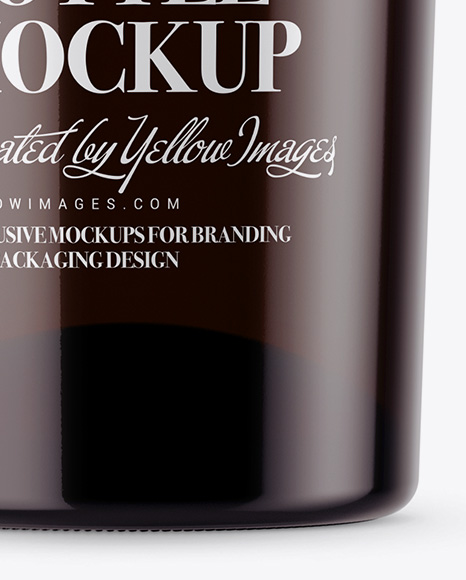 Dark Amber Bottle Mockup