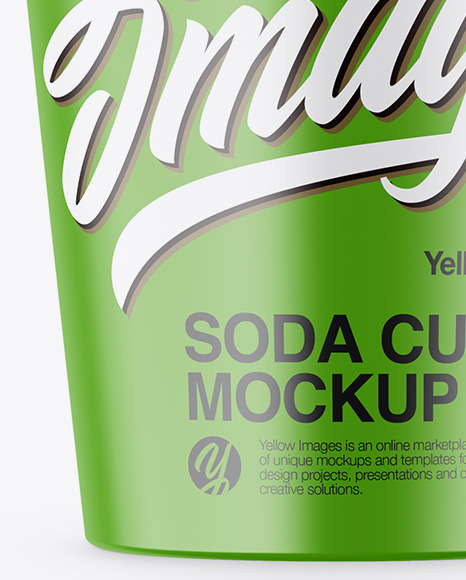 Matte Soda Cup With Straw Mockup