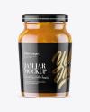 Clear Glass Jar with Orange Jam Mockup Clear Glass Jar with Orange Jam Mockup