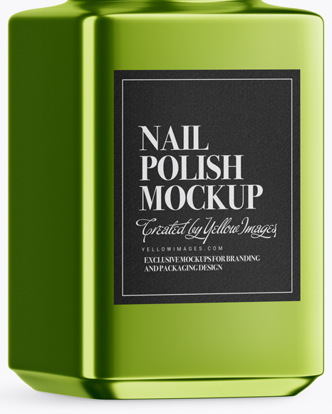 Metallic Nail Polish Bottle Moсkup - Half Side View