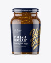 Clear Glass Jar with Fig Jam Mockup Clear Glass Jar with Fig Jam Mockup
