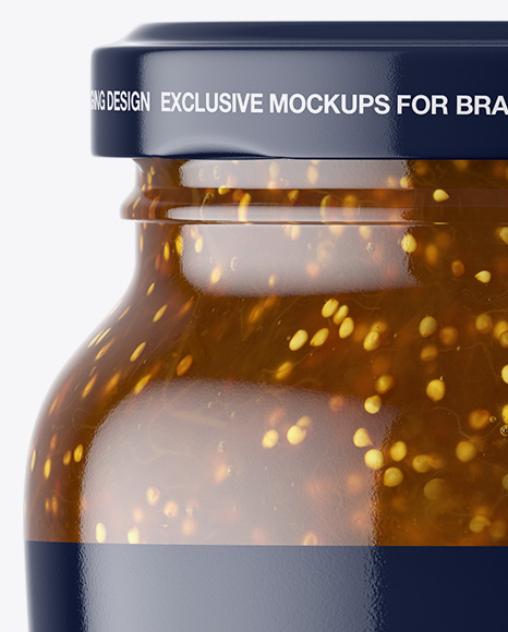 Clear Glass Jar with Fig Jam Mockup Clear Glass Jar with Fig Jam Mockup