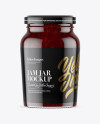 Clear Glass Jar with Cranberry Jam Mockup