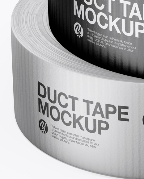 Two Metallic Duct Tape Rolls Mockup - Front View