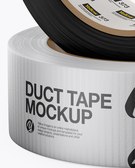 Two Metallic Duct Tape Mockup (High-Angle Shot)