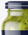 Clear Glass Jar with Kiwi Jam Mockup