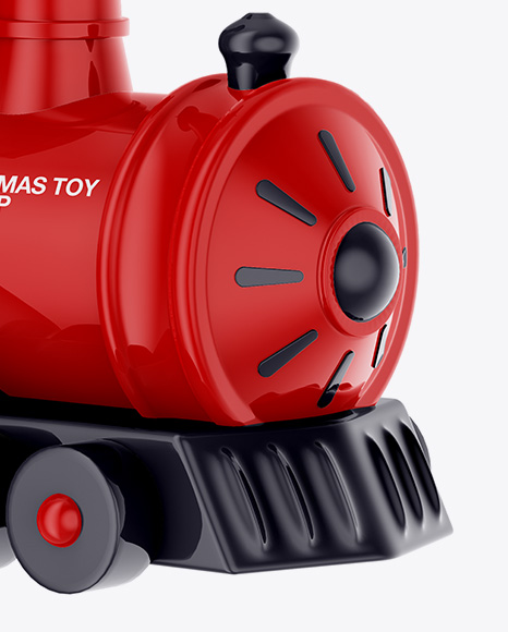 Glossy Train Christmas Toy Mockup