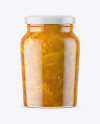 Clear Glass Jar with Orange Jam Mockup Clear Glass Jar with Orange Jam Mockup
