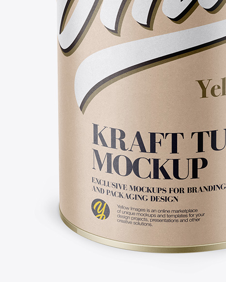 Kraft Tube Mockup - Front View (High-Angle Shot)