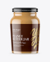 Clear Glass Jar with Peanut Butter Mockup