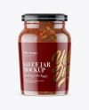 Clear Glass Jar with Bruschetta Sauce Mockup