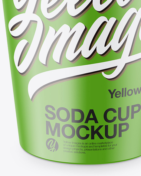 Matte Soda Cup With Straw Mockup - High-Angle Shot