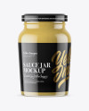 Clear Glass Jar with Mustard Sauce Mockup