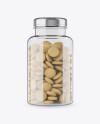 Clear Plastic Bottle With Tablets Mockup